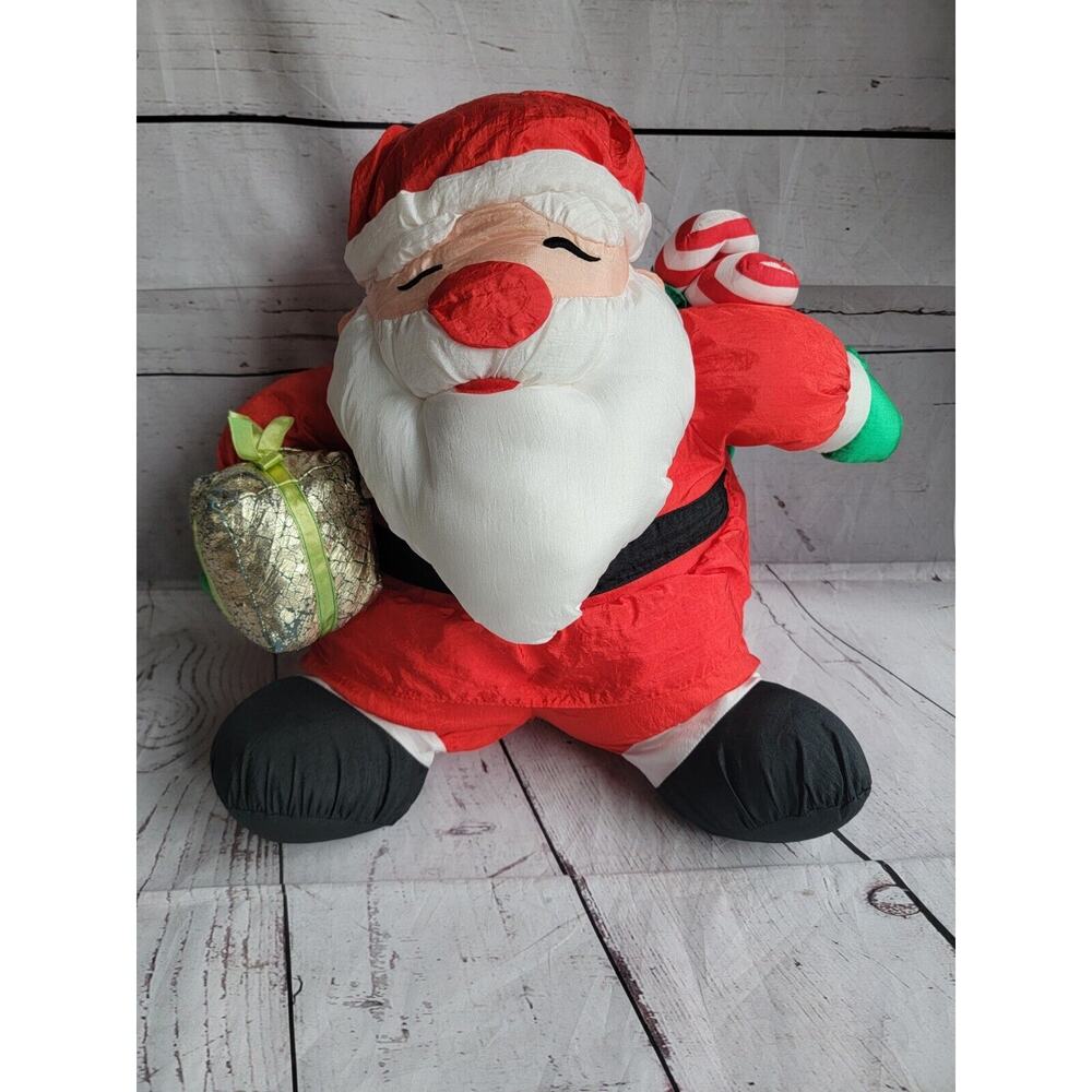 Vintage Santa Claus Plush 13inch Nylon Parachute Material Christmas Plush READ
